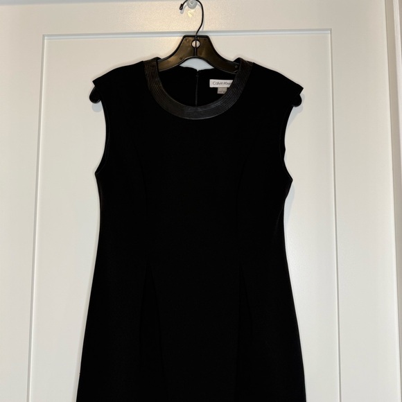 Calvin Klein Dresses & Skirts - Calvin Klein Black Dress with Leather Collar